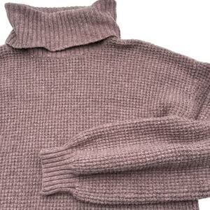 Hippie Rose XS Long sleeve pink purple knit turtle neck pullover sweater ribbed‎